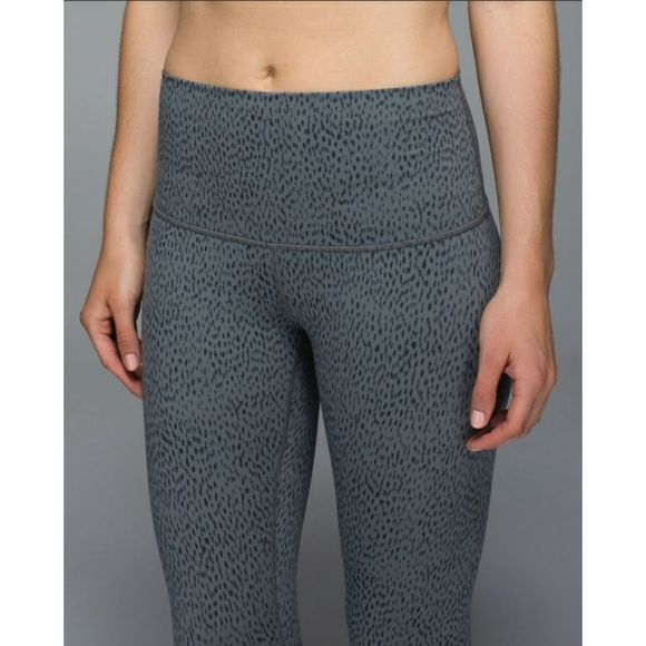 Lululemon Wunder Under Crop II Full-On Luon (Roll Down) Dottie Dash Slate Black - Picture 4 of 15